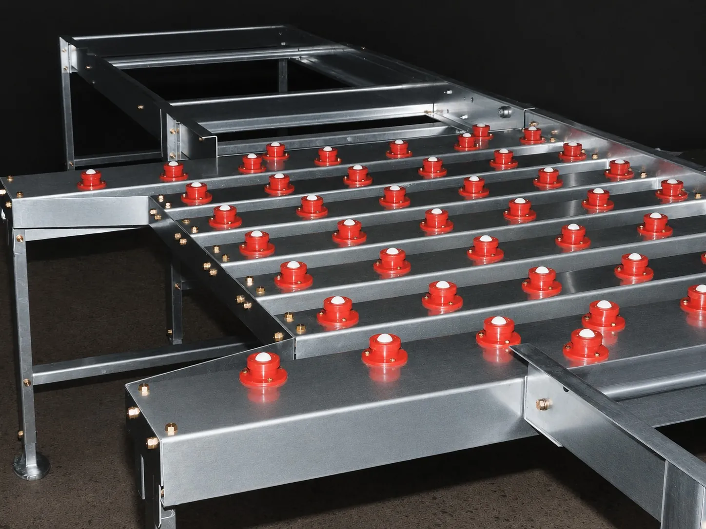 Plataforma de bolilleros sobre estructura galvanizada